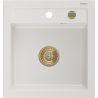 Mexen Vito гранитна кухненска мивка с 1 корито 520 x 490 мм, бяла, златен сифон