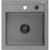 Mexen Vito гранитна мивка с 1 корито 520 x 490 мм, сива, черен сифон - 6503521000-71-B