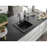 Mexen Vito гранитна мивка с 1 отделение 520 x 490 mm, черен/златист металик,
