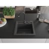 Mexen Vito гранитна мивка 1-коморна 520 x 490 mm, черен с крапиране, черен сифони - 6503521000-76-B
