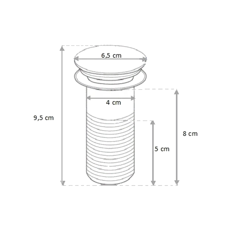 Mexen кръгъл клик-клак стопер, бял - 79910-20
