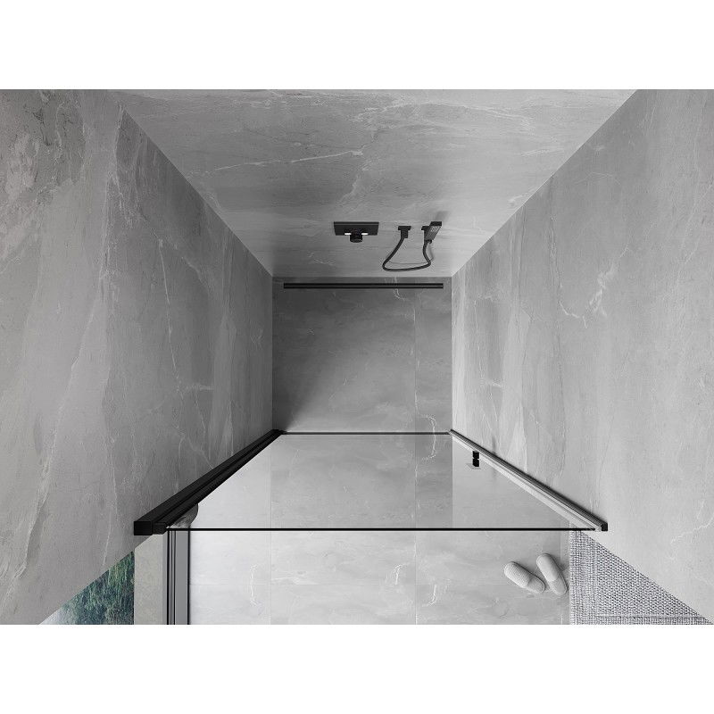 Mexen Mist-B душ кабина с отваряща се врата 90 см, прозрачна, черна - 8A2-090-000-70-00