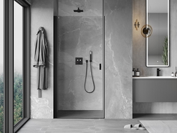 Mexen Mist-B врата за душ, отваряеми 100 см, прозрачни, черни - 8A2-100-000-70-00