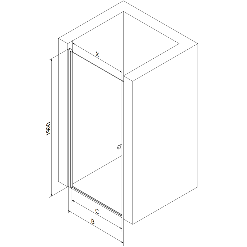 Mexen Pretoria душ врати 80 cm, прозрачни, хром - 852-080-000-01-00