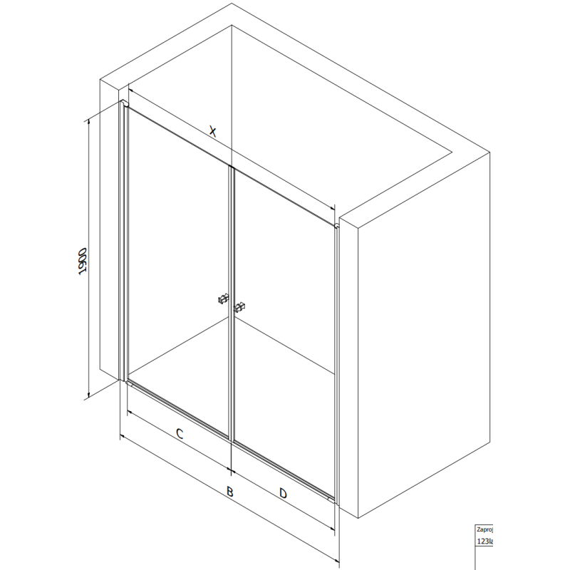 Mexen Pretoria Duo панти за душ врати 180 cm, прозрачни, хром - 852-180-000-02-00