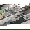 Mexen Mario гранитна мивка 2-камера 820 x 436 mm, бяла, черен сифон - 6504822000-20-B
