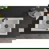 Mexen Mario гранитна мивка 2-камера 820 x 436 mm, бяла, черен сифон - 6504822000-20-B
