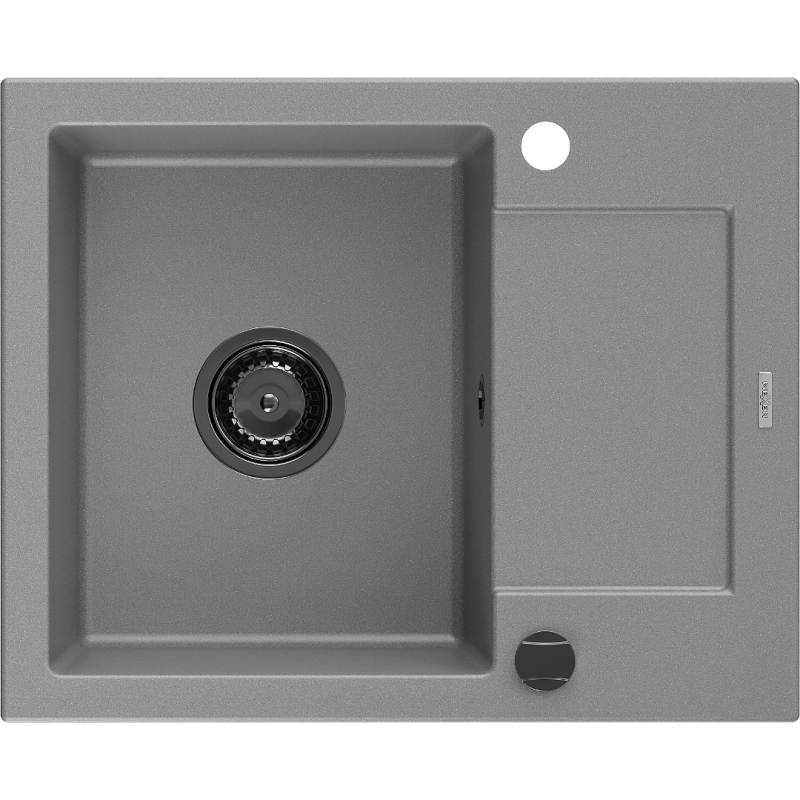 Mexen Enzo гранитна кухненска мивка с 1 корито и отцедник 576 x 465 мм, сива,
