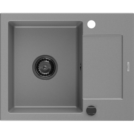 Mexen Enzo гранитна кухненска мивка с 1 корито и отцедник 576 x 465 мм, сива,