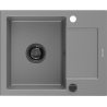 Mexen Enzo гранитна кухненска мивка с 1 корито и отцедник 576 x 465 мм, сива,