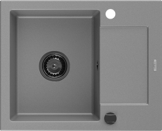 Mexen Enzo гранитна кухненска мивка с 1 корито и отцедник 576 x 465 мм, сива,