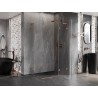 Mexen Lunar L Дуо право ъглова душ кабина 105 x 70 см, прозрачна, четкана мед