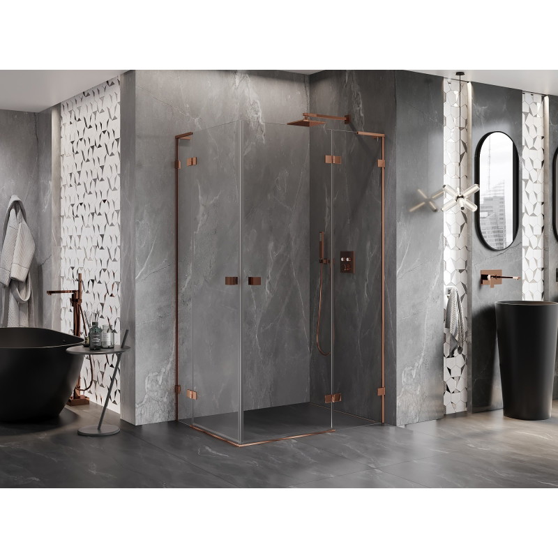 Mexen Lunar L Душ кабина Duo с отваряща се врата, дясна 75 x 70 см, прозрачна,