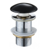 Mexen кръгла клик-клак тапа, черен керамичен гланц - 79910-75