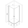 Mexen Pretoria Duo душ кабина отваряема 90 x 90 см, прозрачна, черна + поддън Flat - 852-090-090-70-02-4010B
