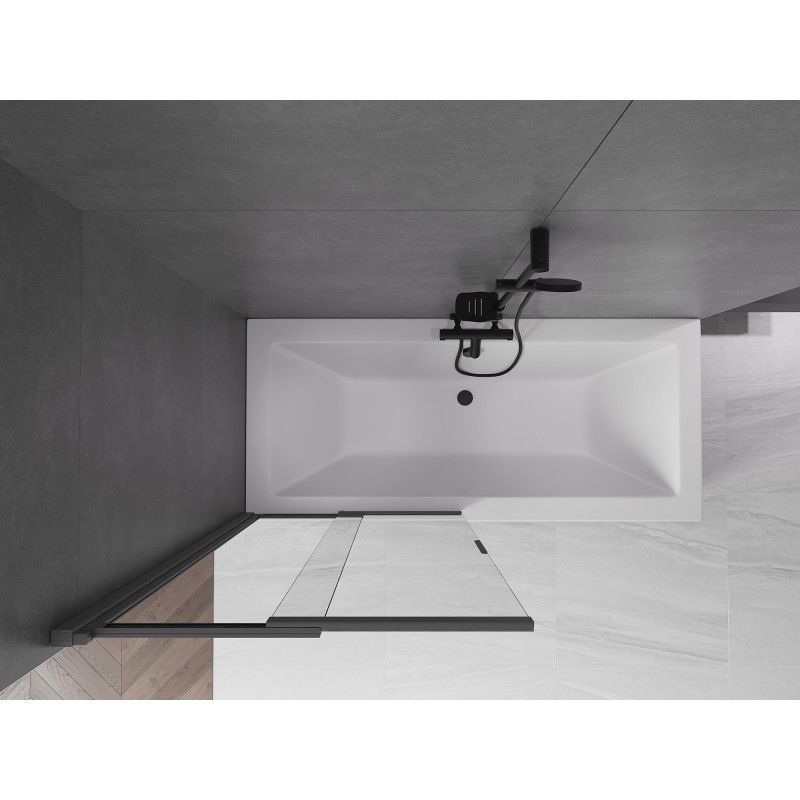 Mexen Fox двукрилен плъзгащ се параван за вана 85 x 150 cm, прозрачен, четка gun gray - 891-085-002-66-00