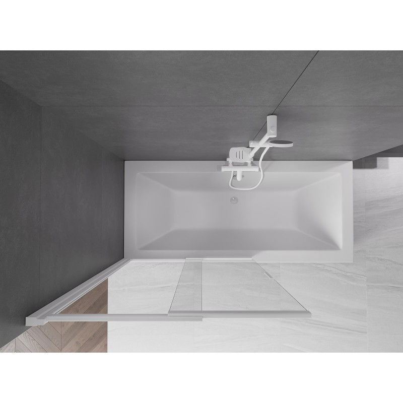 Mexen Fox двукрила плъзгаща се преграда за баня 100 x 150 см, прозрачна, бяла - 891-100-002-20-00