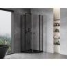 Mexen Mist полукръгла душ кабина с врата 100 x 100 см, прозрачна, черна - 8A32-100-100-70-00