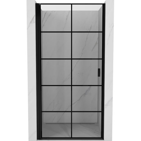 Mexen Mist-B лява отваряема душ врата 70 см, черна решетка, черно - 8A2-070-000-70-77-L