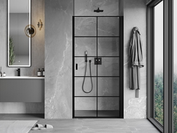 Mexen Mist-B Душ кабина с отварящи се врати десни 70 см, черна решетка, черно - 8A2-070-000-70-77-P