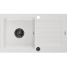 Mexen Pablo гранитна мивка с 1 отделение и сушилник 752 x 436 мм, бяла, черен