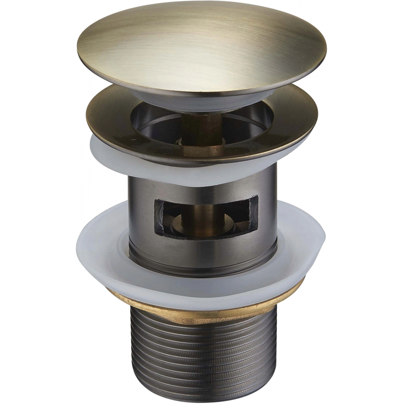 Mexen клапан клик-клак кръгъл с преливник, античен месинг - 79920-40