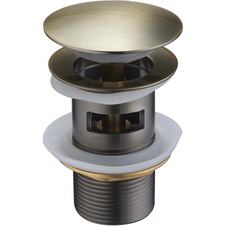 Mexen клапан клик-клак кръгъл с преливник, античен месинг - 79920-40