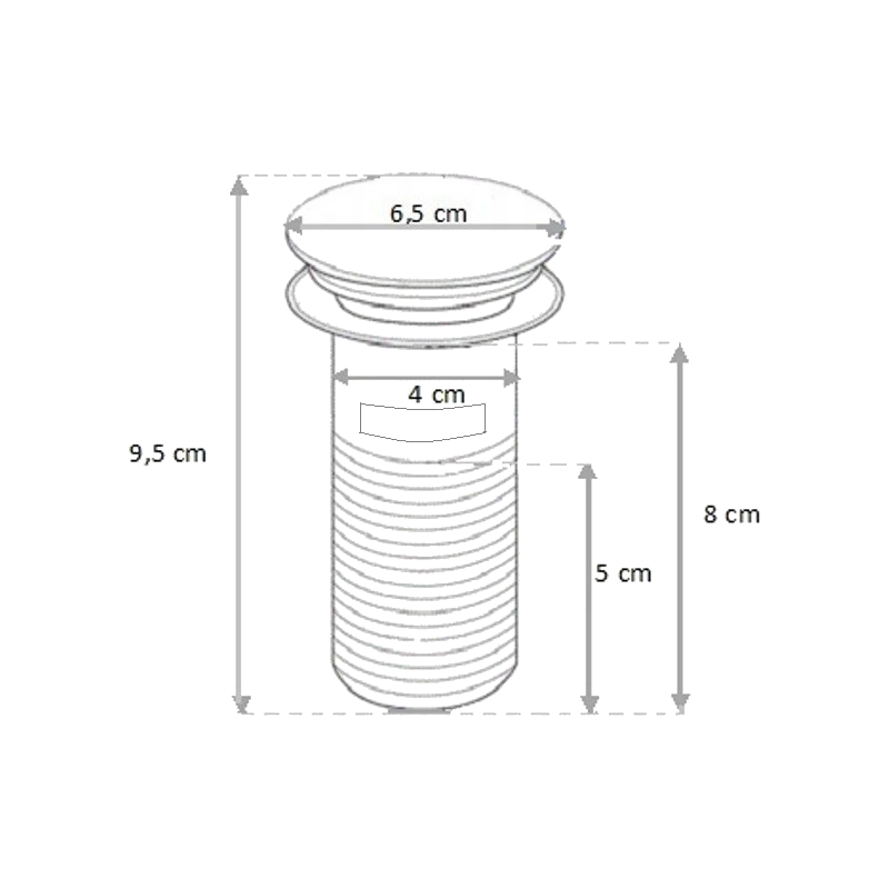 Mexen кръгла клик-клак запушалка с преливник, златен - 79920-50