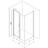 Mexen Apia душ кабина с плъзгаща се врата 90 x 80 см, прозрачен, хром + Flat поддон, черен - 840-090-080-01-00-4070