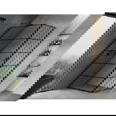 Mexen Mist-B душ кабина с лява врата 100 x 95 cm, черна решетка, черна - 8A2T-100-095-70-77-L