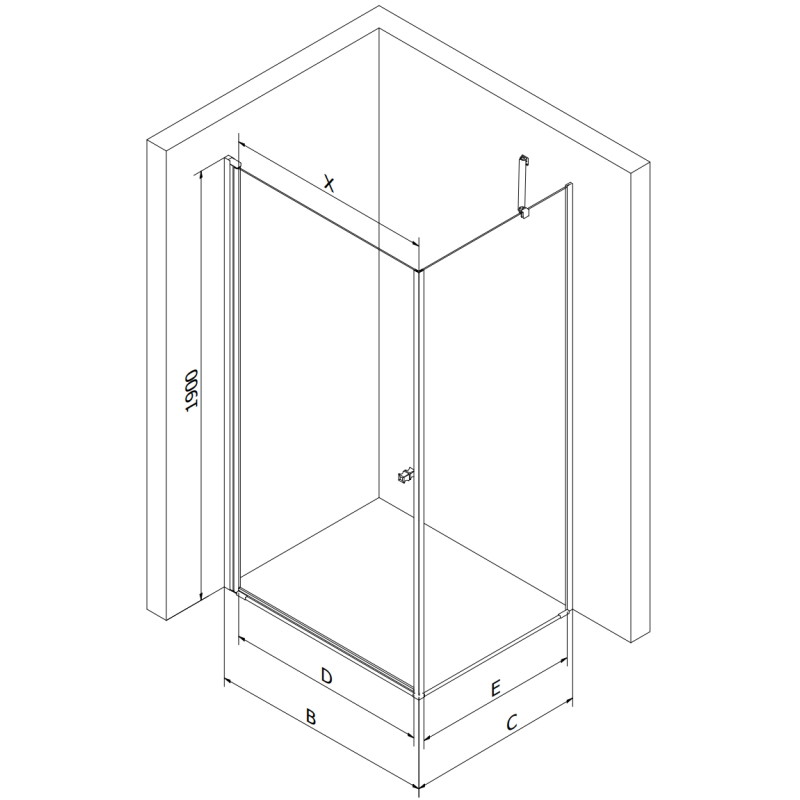Mexen Pretoria люк за душ кабина 100 x 80 см, прозрачен, черен - 852-100-080-70-00