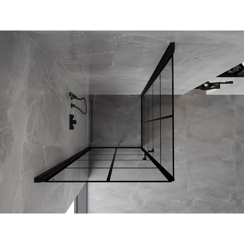Mexen Mist-B Duo кабина за душ с отварящи се врати 90 x 90 см, черна решетка, черно - 8A2-090L-090P-70-77