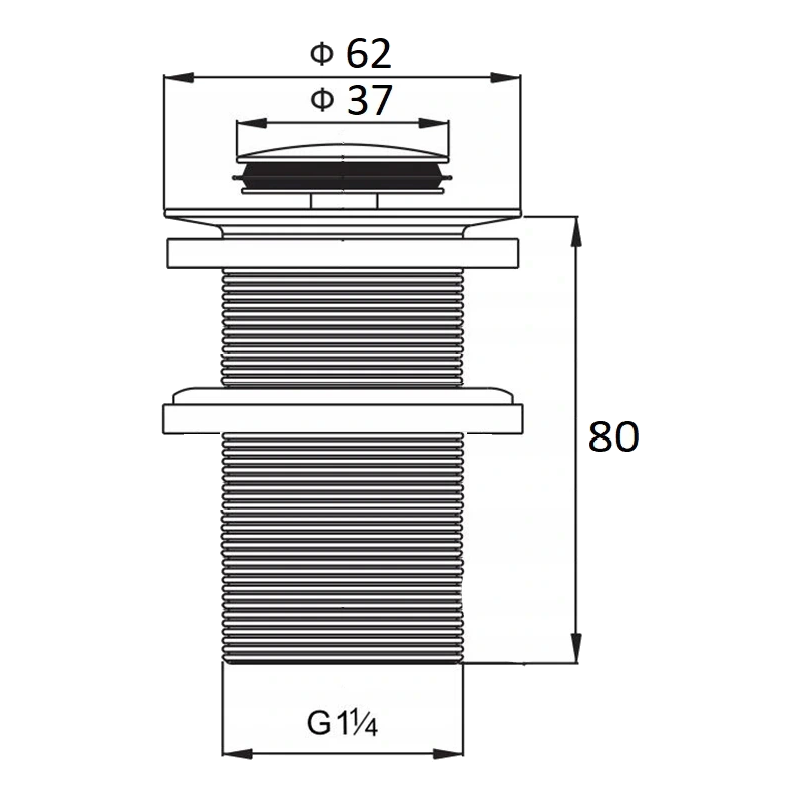 Mexen щепсел клик-клак малък кръгъл, хром - 79915-00