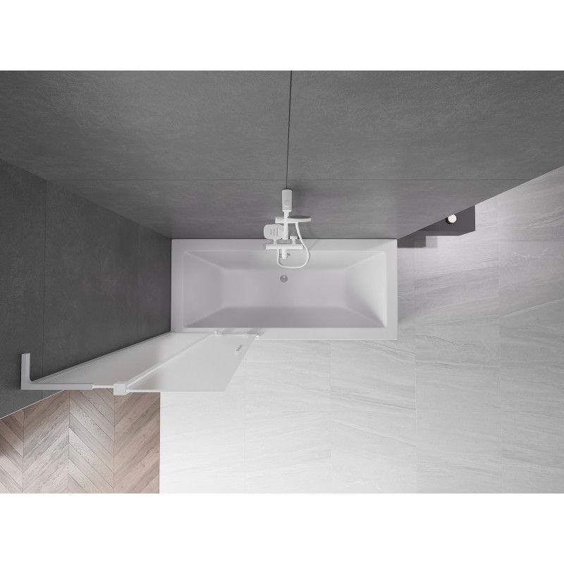 Mexen Velar L параван за вана с 2 крила, плъзгащи се, 70 x 150 см, матов, бял - 896-070-003-31-20