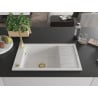 Mexen Elias гранитна кухненска мивка с една камера с отцедник 795 x 480 mm, бял,