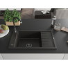 Mexen Elias гранитна мивка с 1 отделение и дренаж 795 x 480 mm, черна/златен