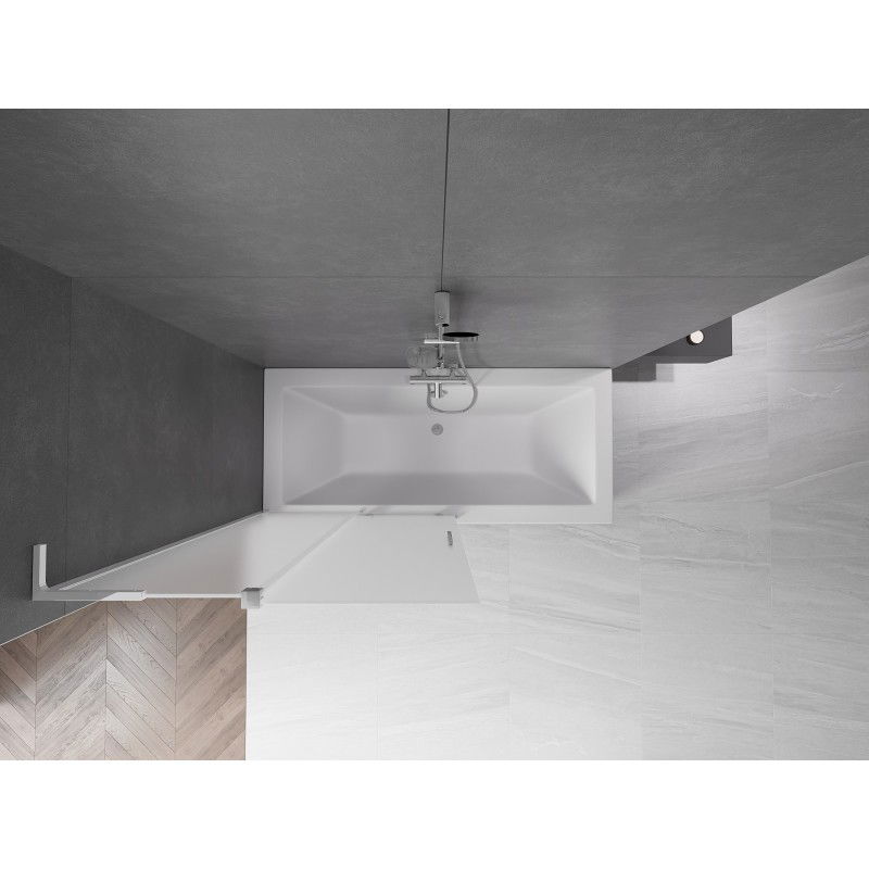 Mexen Velar L вана параван 2-крилo разтегаем 100 x 150 см, матиран, хром - 896-100-003-31-01