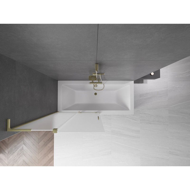 Mexen Velar L параван за вана, 2-крилен плъзгащ се 100 x 150 см, матиран, златисто четкан - 896-100-003-31-55