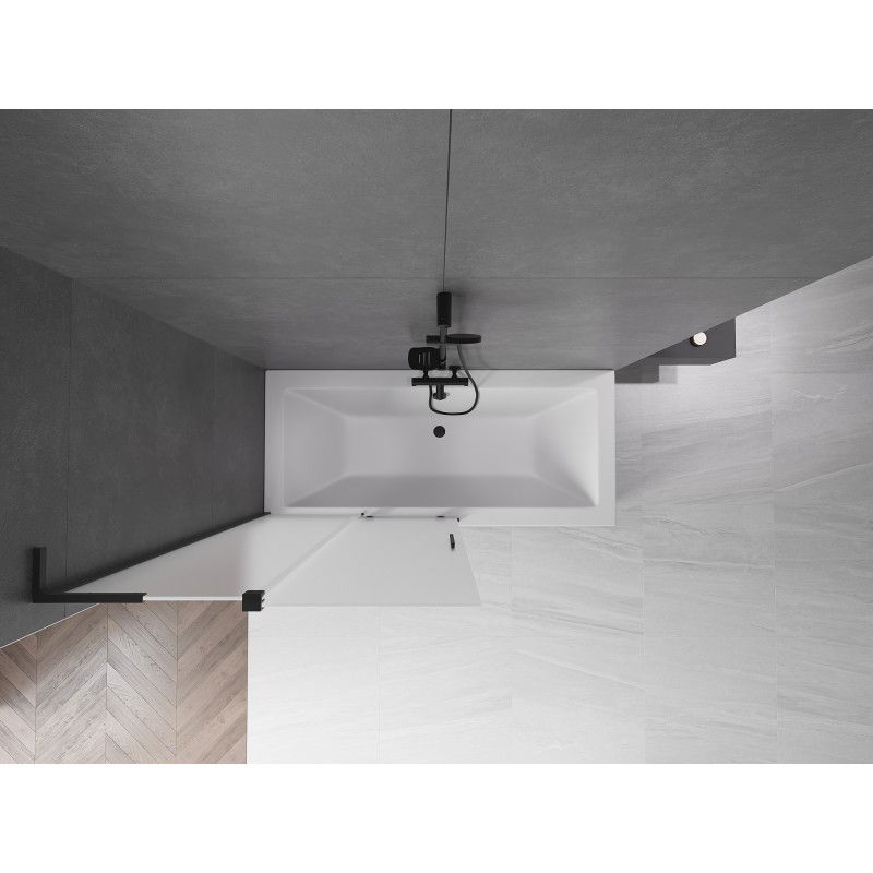 Mexen Velar L параван за вана двукрилен плъзгащ се 100 x 150 cm, матиран, черен - 896-100-003-31-70