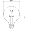 Mexen Vintis LED крушка с нажежаема жичка E27, G95, 2W, Топла - 2200K, 180 lm, кехлибар