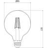 Mexen Vintis LED филамент крушка E27, G95, 4W, Топла - 2200K, 280 lm, димно - L157-E27-0422-70