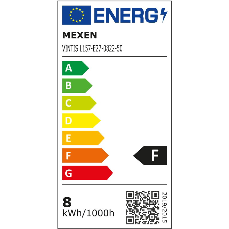 Mexen Vintis LED филaментна крушка E27, G95, 8W, Топла - 2200K, 750 lm, Amber - L157-E27-0822-50