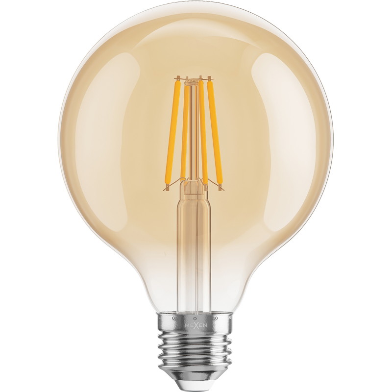 Mexen Vintis LED филаментна крушка E27, G95, 4W, Топла - 2700K, 400 lm, кехлибар - L157-E27-0427-50