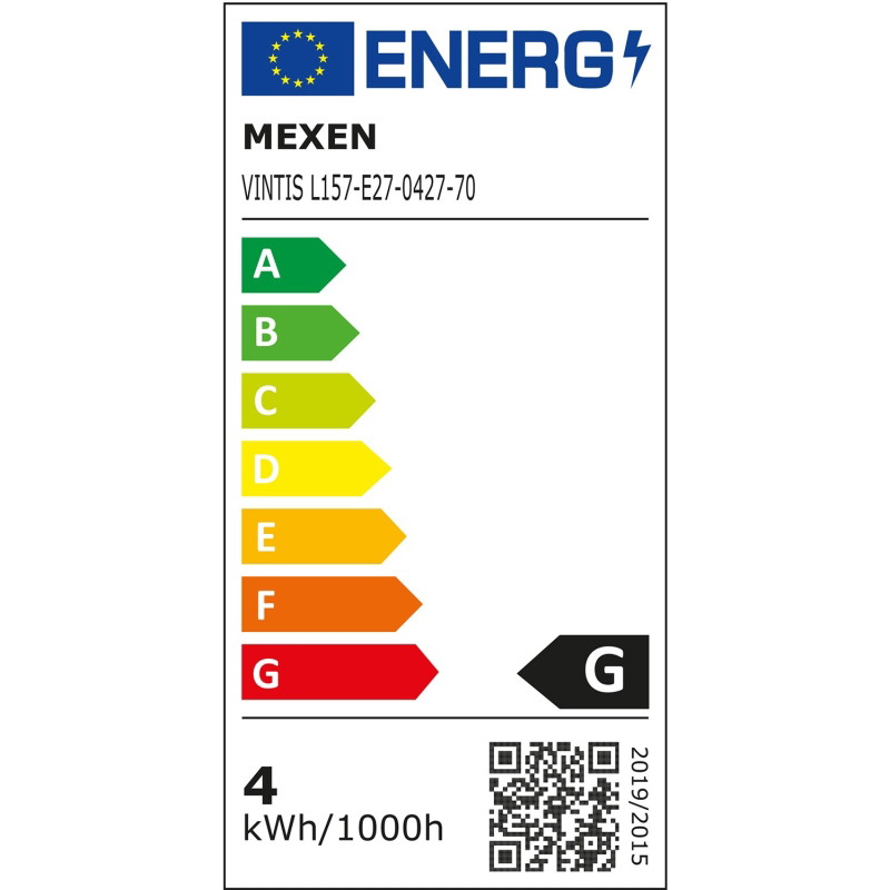 Mexen Vintis LED нажежаема крушка E27, G95, 4W, Топло - 2700K, 300 lm, димна - L157-E27-0427-70