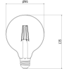 Mexen Vintis LED LED крушка филамент E27, G95, 6W, Топла - 2700K, 720 lm, прозрачна