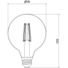 Mexen Vintis LED крушка с нажежаема жичка E27, G95, 8W, Топла - 2700K, 680 lm, димена