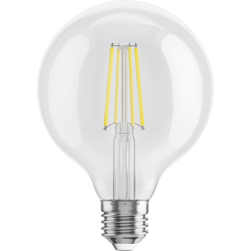 Mexen Vintis LED филамент крушка E27, G95, 8W, Неутрална - 4000K, 1055 lm, прозрачно