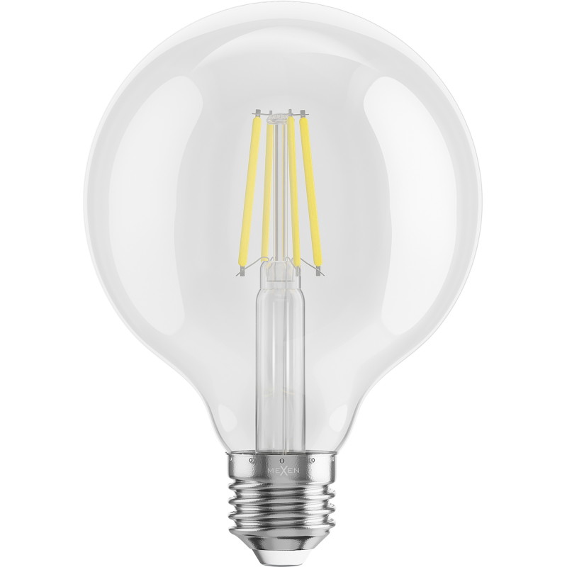 Mexen Vintis LED нажежаема крушка E27, G95, 6W, Неутрална - 4000K, 720 lm, прозрачен
