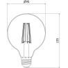 Mexen Vintis LED филамент крушка E27, G95, 10W, неутрална - 4000K, 1320 lm, прозрачен