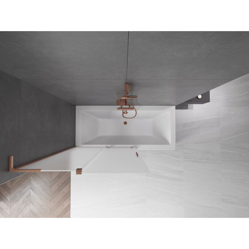 Mexen Velar L баня тип параван с 2 плъзгащи крила 110 x 150 см, матирано стъкло, матирана мед - 896-110-003-31-65